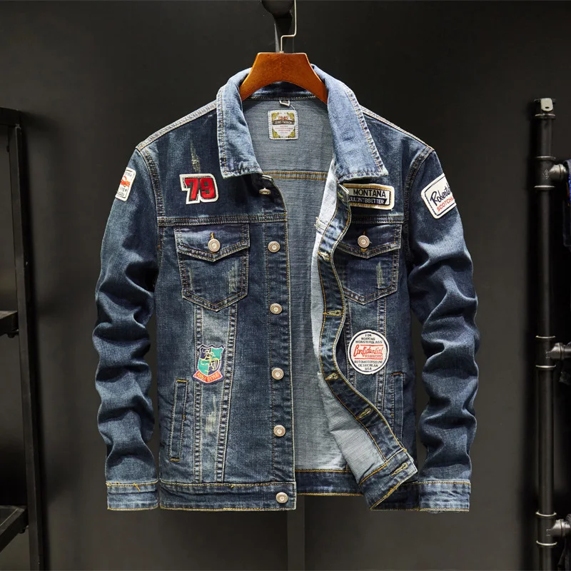 Jaqueta Jeans Plus Size Masculina Roupas, casaco de ganga, confortável e com estilo casual. Ideal para homens modernos que buscam conforto e moda no dia a dia. — foto 9