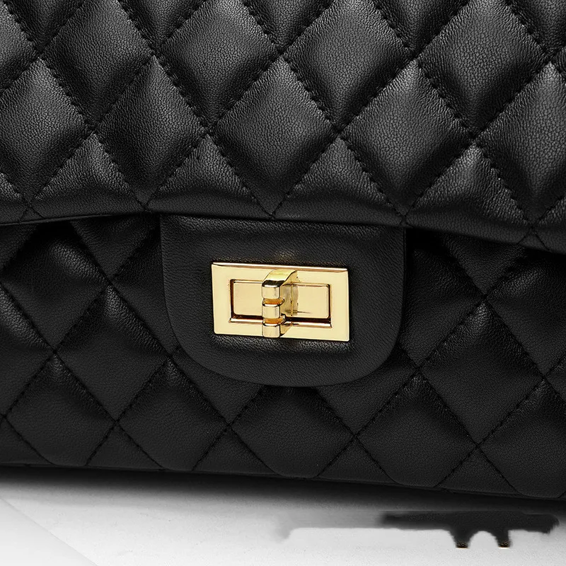 Title 5, Bolsa feminina de couro com corrente e diamante...