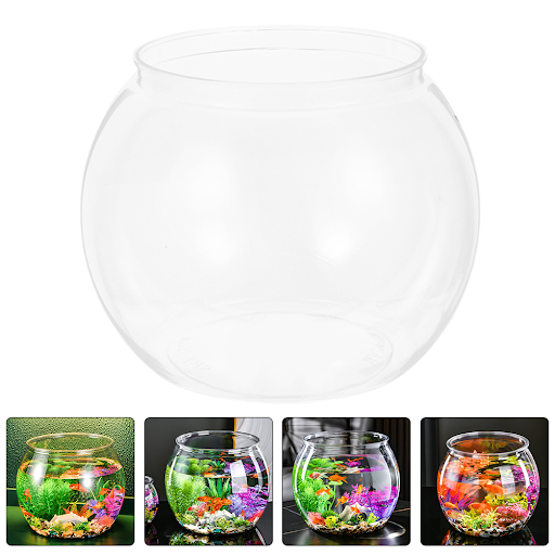 Fish Bowl Plastic Round Fish Bowl Unbreakable Vases Bowls Fish Tank Aquarium Clear Globe Hydroponic Planter Vase Pot Gol — photo 3
