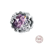 Pulseira de contas de vidro roxo em prata esterlina, acessório charmoso para adicionar um toque de cor e elegância ao seu visual. — foto 2