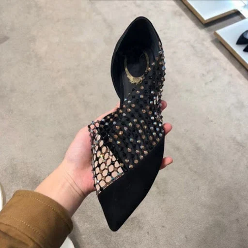 Title 3, Sexy Damen Flache Schuhe mit seitlichem Ausschn...