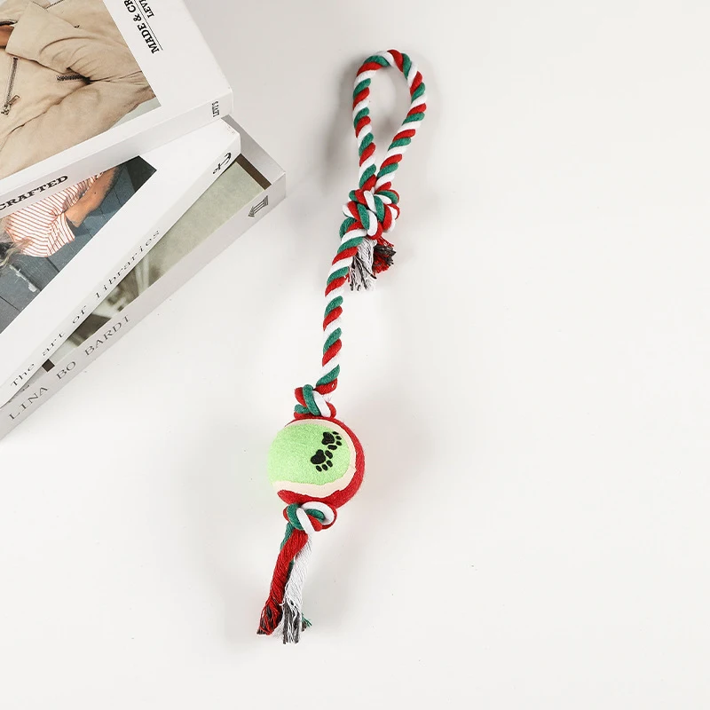 Large and Medium Puppy Relieving Stuffy Bite-resistant Molar with Tennis Cotton String for Teething and Playtime — photo 4