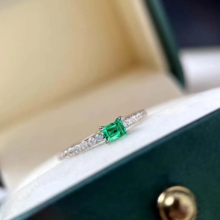 Anel feminino de prata esterlina S925, quadrado, 20 pontos. Joia elegante e sofisticada para mulheres, perfeito para realçar sua beleza e estilo — foto 11