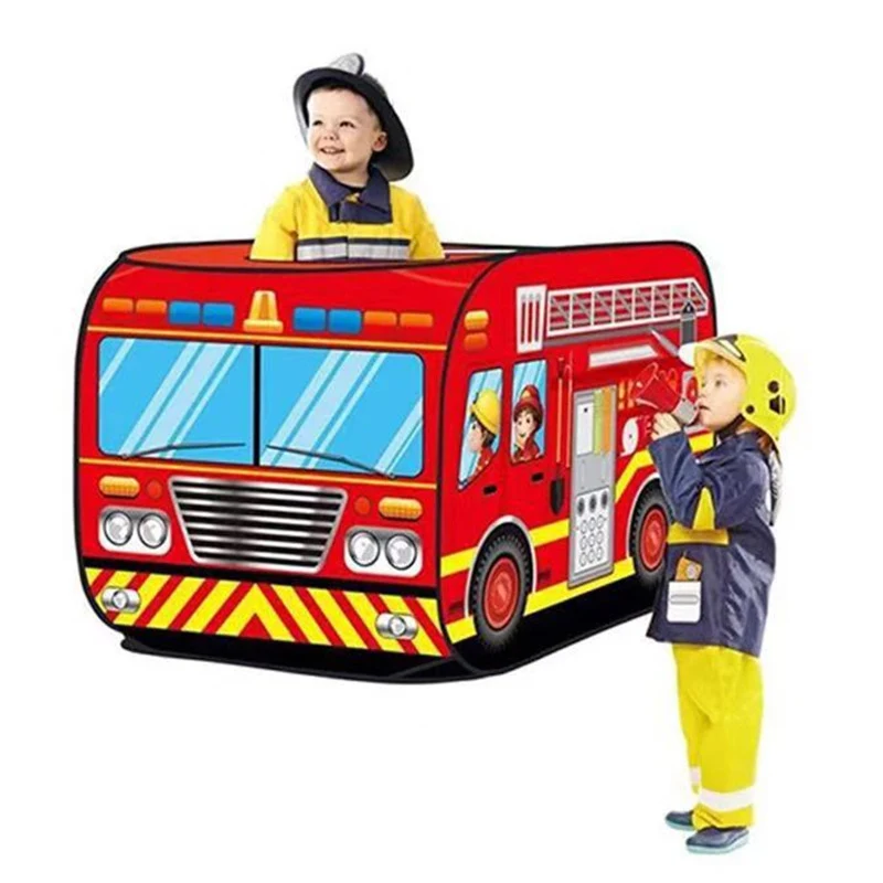 Title 2, Kids Indoor and Outdoor Fire Truck Play House F...