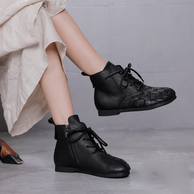 Vintage Hand-woven Ankle Boots. Soft-soled, soft leather for exceptional comfort and style. Perfect for everyday wear or — photo 5