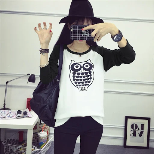Title 5, T-shirt ampia da donna a maniche lunghe marea