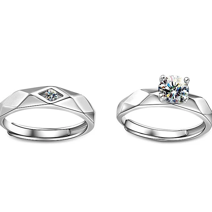 Anéis de casal coreanos, sucesso de vendas! Design moderno e elegante, expressando amor e união. Perfeitos para casais apaixonados. — foto 1