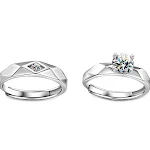 Anéis de casal coreanos, sucesso de vendas! Design moderno e elegante, expressando amor e união. Perfeitos para casais apaixonados. — foto 1