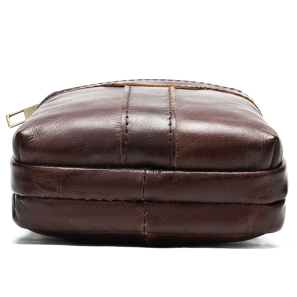 Borsa messenger vintage in vera pelle di vacchetta. Perfetta per lavoro e università. Stile classico, resistente e capiente. — foto 4