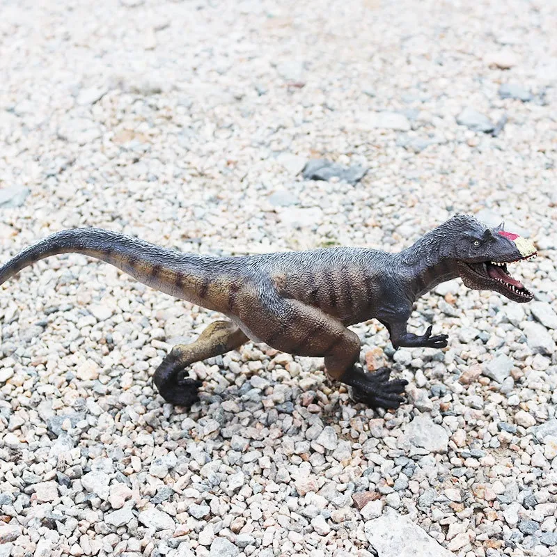 Brinquedo infantil de modelo de dinossauro rei dragão, simulação de tiranossauro de penas, animal selvagem de plástico para mãos e escritório. — foto 1