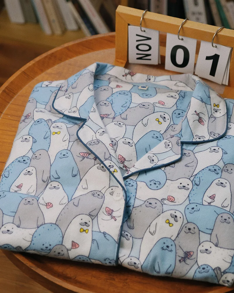 Title 1, Pijama de casal de fleece de algodão com estamp...