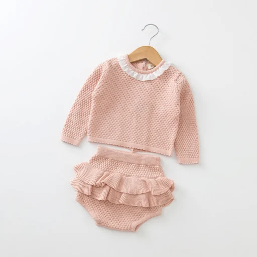 Title 1, Conjunto de suéter e shorts de tricô para bebê,...
