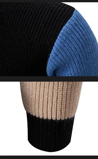 Title 8, Mens Half-High Collar Contrast Color Pullover ...