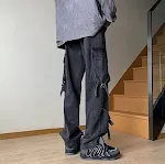 Heren loose-fit functionele jeans met rits en veters, voor comfort en optimale bewegingsvrijheid, ideaal voor dagelijks gebruik. — foto 4