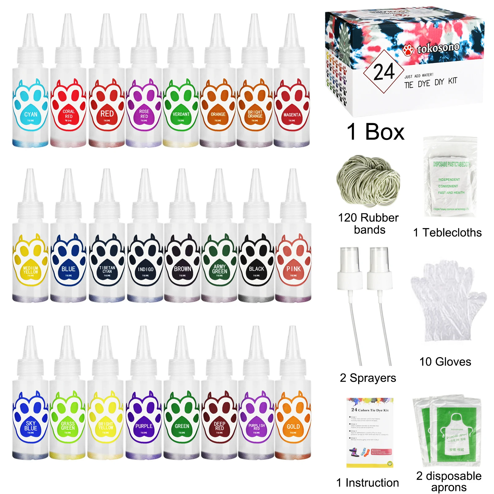 Title 2, 24-Color Tie-dye Creative DIY Childrens Handma...
