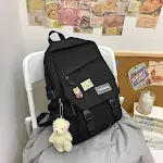 Mochila Escolar Feminina de Nylon para Ensino Médio Grande Capacidade Backpack Estudantil Ampla e Resistente Ideal para Livros e Material Escolar — foto 3