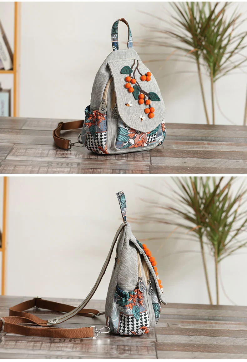Title 3, Mochila casual leve de lona com tecido tridimen...