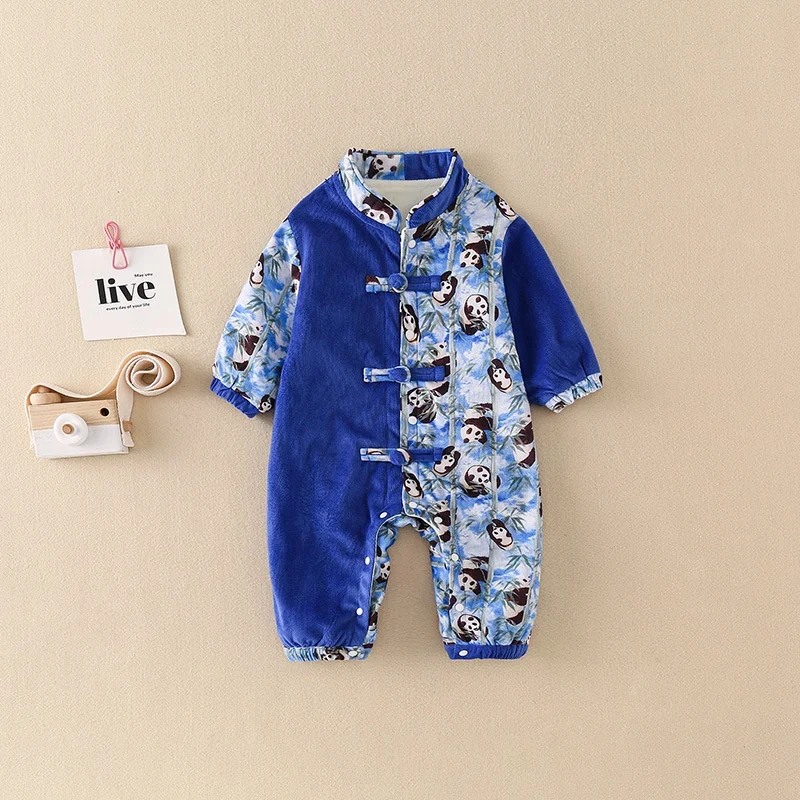Hanfu baby jumpsuit voor kinderen, lange mouwen jumpsuit in Chinese stijl, perfect voor speciale gelegenheden, comfortabel en schattig voor je kleintje. — foto 6