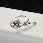 Anel de rosa em prata esterlina para mulheres, design elegante e romântico. Presente perfeito que simboliza amor e beleza. Joia fina e delicada. — foto 1