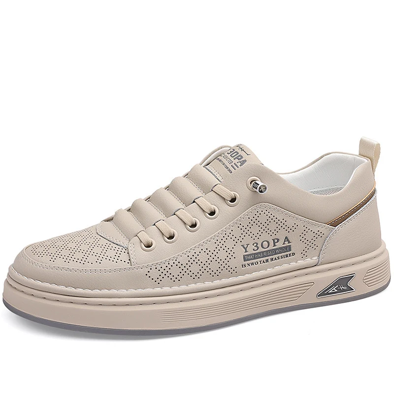 Retro casual herenschoenen van zacht en ademend leer. Ideaal voor autorijden. Platte schoenen voor optimaal comfort en een stijlvolle look. — foto 6