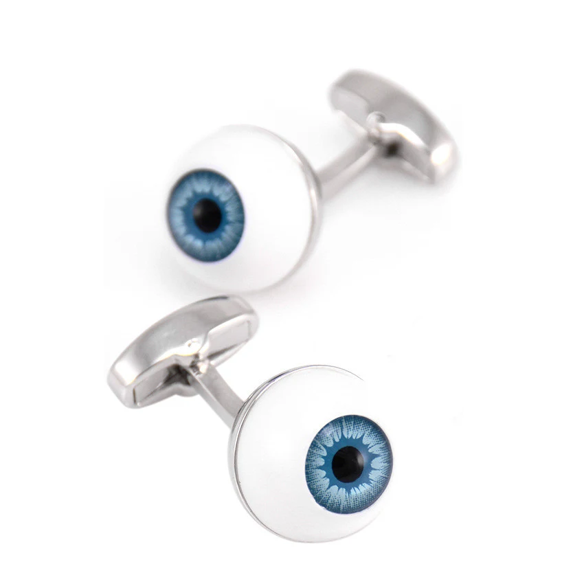 Abotoaduras Olho de Pupila Azul para Camisas. Detalhe sofisticado e único para seu visual. Perfeito para presentes e ocasiões especiais. — foto 6