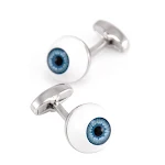 Abotoaduras Olho de Pupila Azul para Camisas. Detalhe sofisticado e único para seu visual. Perfeito para presentes e ocasiões especiais. — foto 6