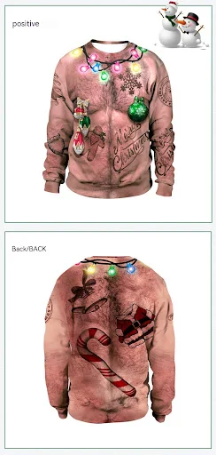 Title 4, Navel Hair 3D Digital Printing Pullover Round N...