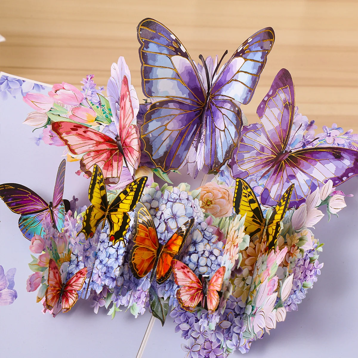 Title 12, Creative 3D Greeting Cards Folding Pansy Stereo...