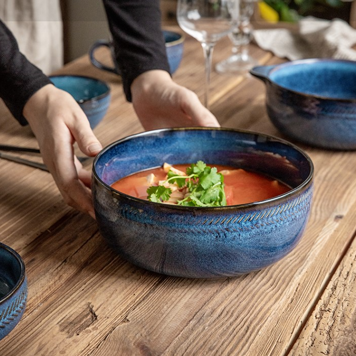 Title 3, Retro Kiln Change Glaze Ceramic Soup Bowl perfe...