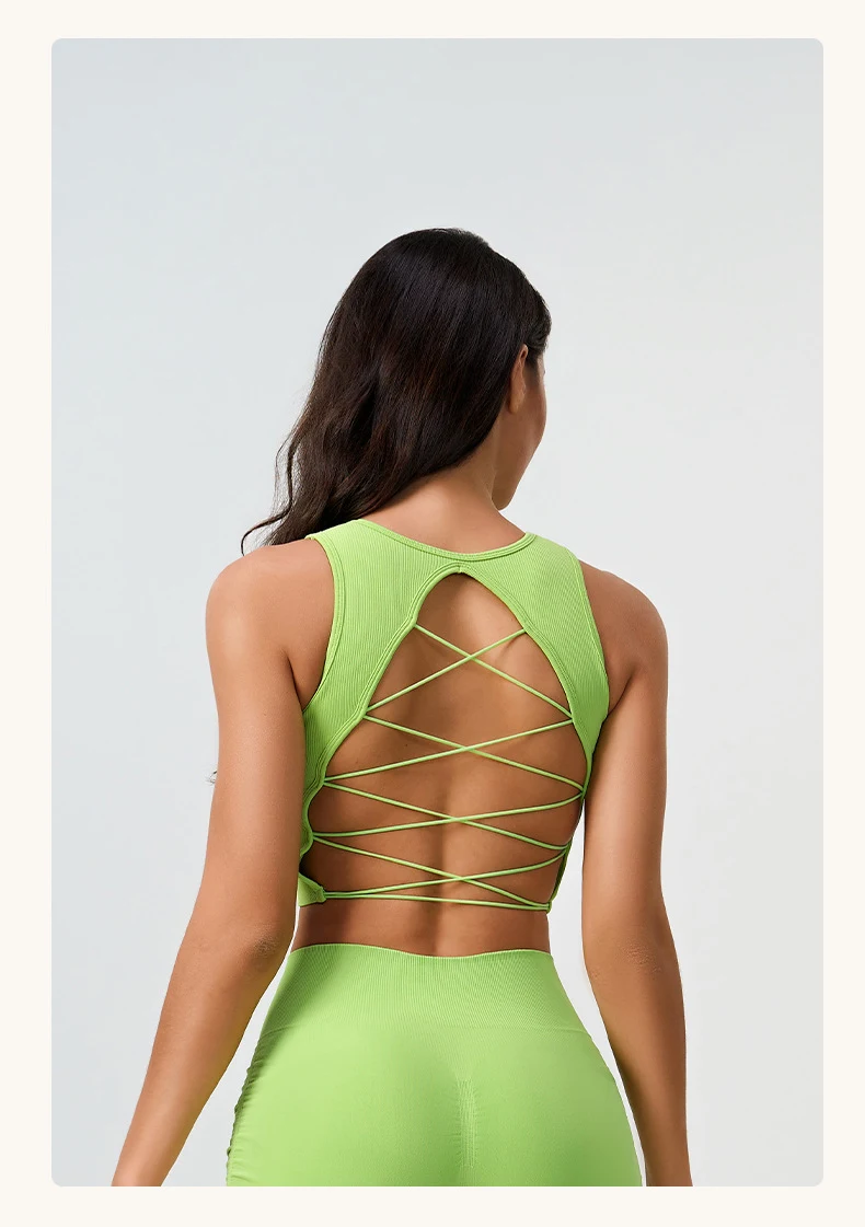 Title 3, Cross Beauty Back Yoga Vest with Thin Cross Str...