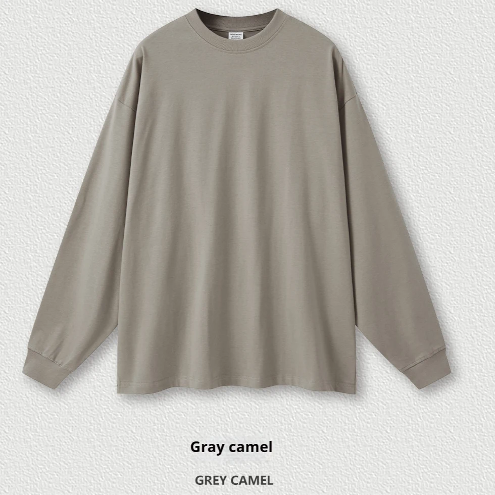 Camiseta masculina manga longa lisa de algodão, soltinha e confortável. Perfeita para o dia a dia, oferece estilo casual e liberdade de movimento. — foto 14