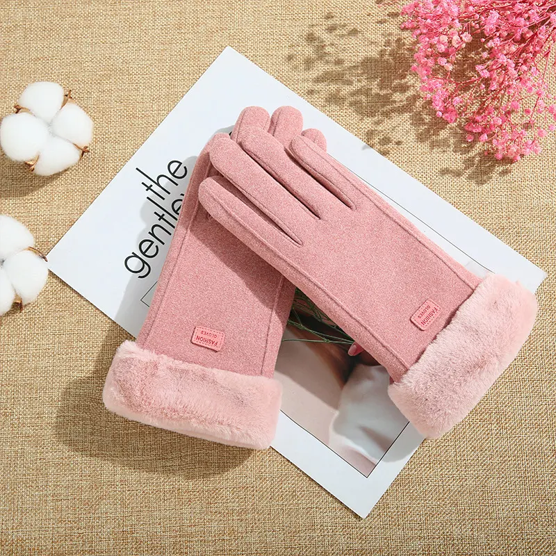 Title 11, Fleece Lined Padded Warm Keeping Cute Suede Rid...