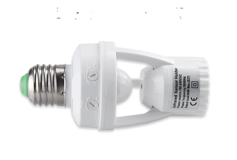 Title 2, LED E27 with PIR Motion Sensor Lamp Holder Conv...