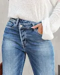 Calças jeans femininas folgadas casuais para um estilo individual e despojado. Conforto e liberdade para o dia a dia, perfeitas para um visual casual e moderno. — foto 15