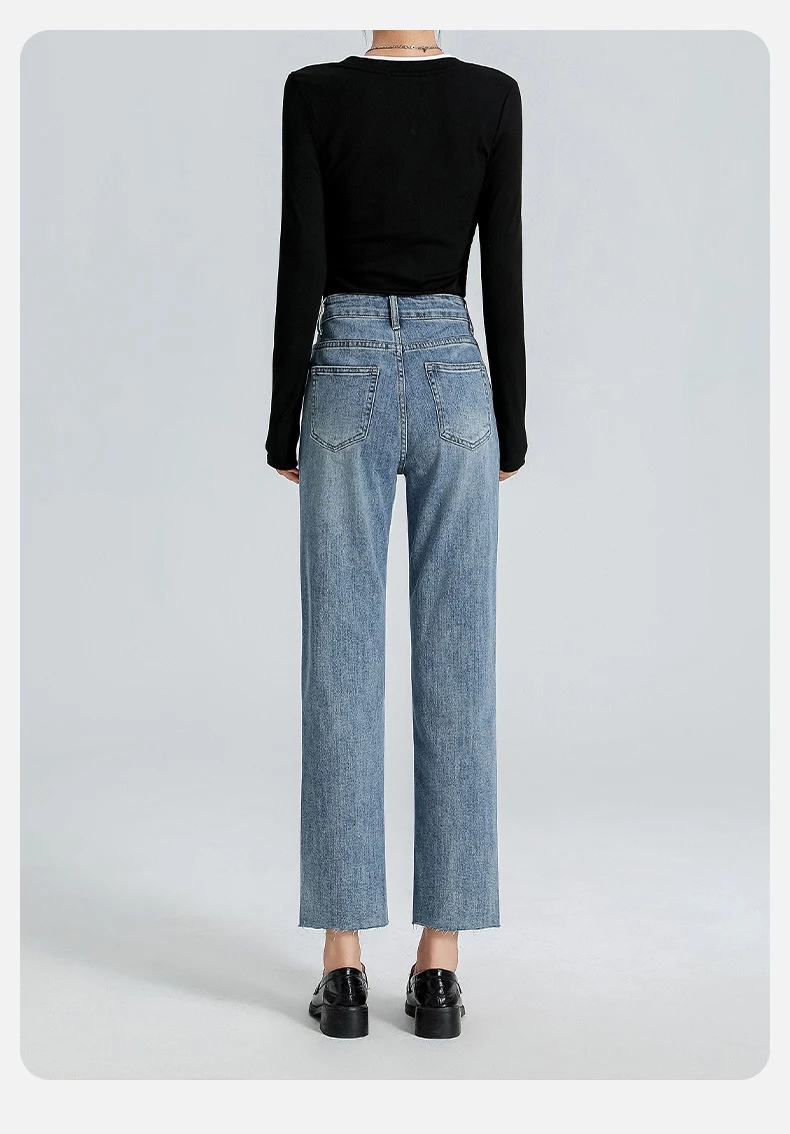 Burr Pantalones Tobilleros Rectos Pequeños Elásticos Cintura Alta Adelgazantes Perfectos para el Trabajo y Estilo Casual Moderno — foto 2