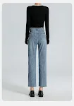 Burr Pantalones Tobilleros Rectos Pequeños Elásticos Cintura Alta Adelgazantes Perfectos para el Trabajo y Estilo Casual Moderno — foto 2