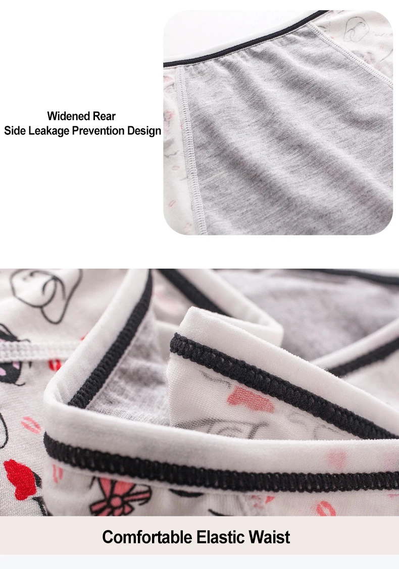 Title 19, Printed Cute Girly Underwear, Leakproof Front a...