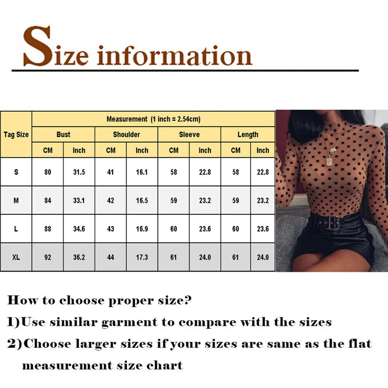 Title 1, Sexy Mesh See Through Polka Dot Print T-shirt F...