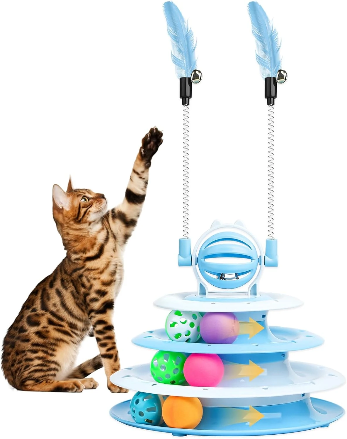 Juguetes para gatos de interior Juego interactivo para gatitos Rompecabezas para gatos Juguete con pelota para gatos Estimula el juego y la diversión — foto 11