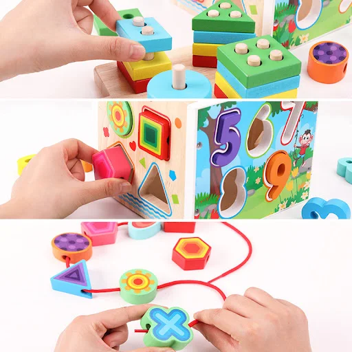 Title 3, Quebra-Cabeça de Madeira para Bebê, Brinquedo d...