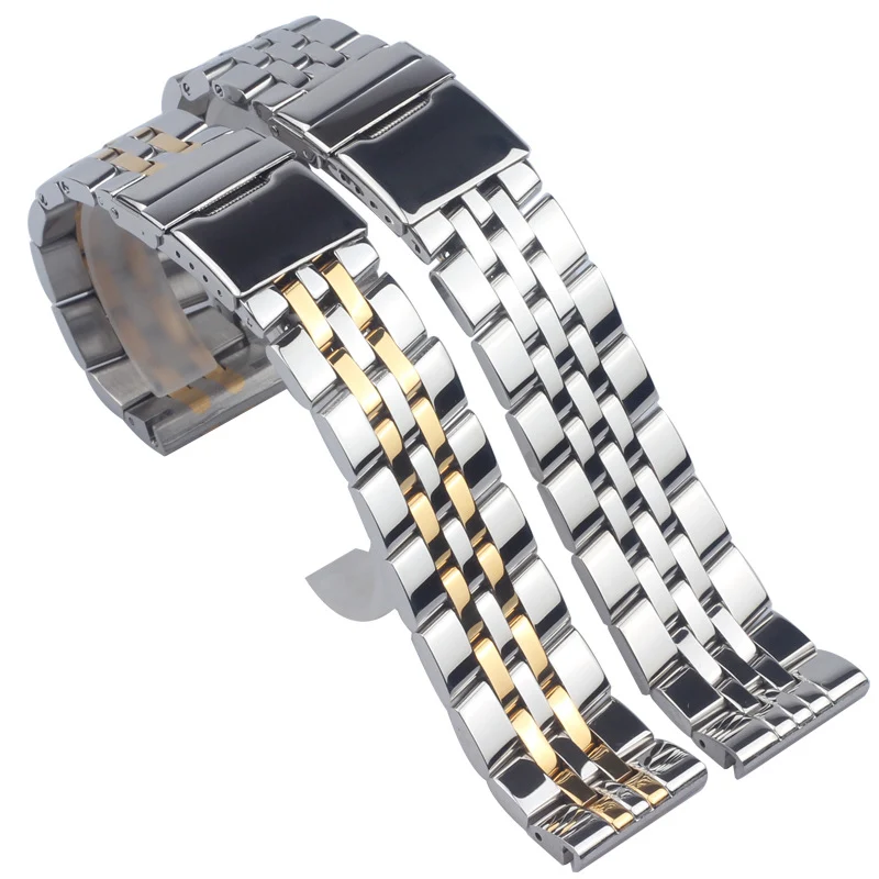 Cinta de metal de aço inoxidável sólido masculina 22mm — foto 4