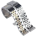 Cinta de metal de aço inoxidável sólido masculina 22mm — foto 4