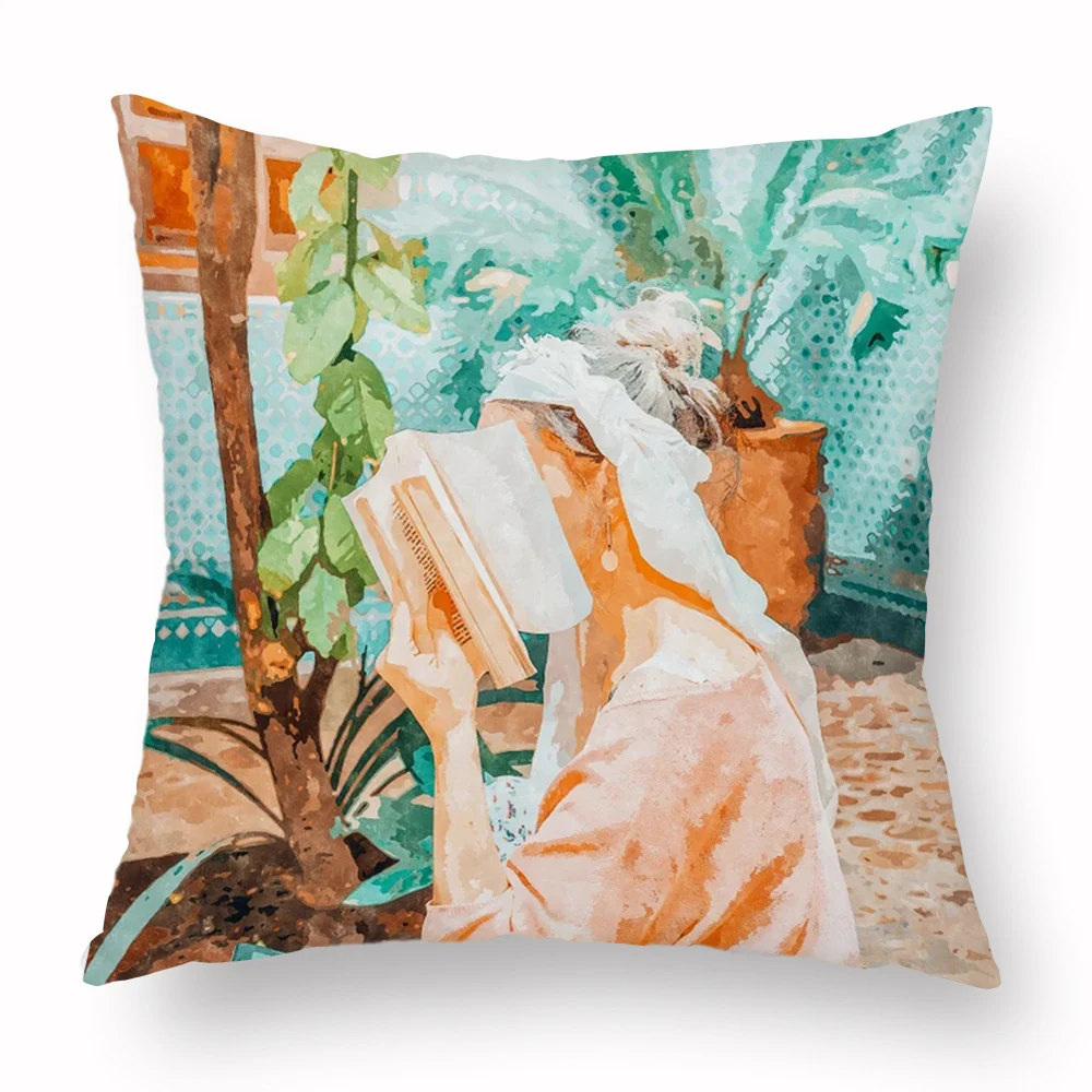 Funda de almohada estampada con personalidad sencilla para la moda del hogar, suave y decorativa, ideal para dormitorios y sofás. — foto 1