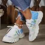 Casual Sneakers met Bloemen, Ademend Geweven Oppervlak, Zachte Zool, Lichtgewicht en Comfortabel voor Dagelijks Gebruik. — foto 27