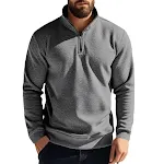 Suéter masculino com zíper e gola alta, forrado com fleece, oferece calor e conforto excepcionais. Perfeito para o dia a dia e atividades ao ar livre no inverno. — foto 2