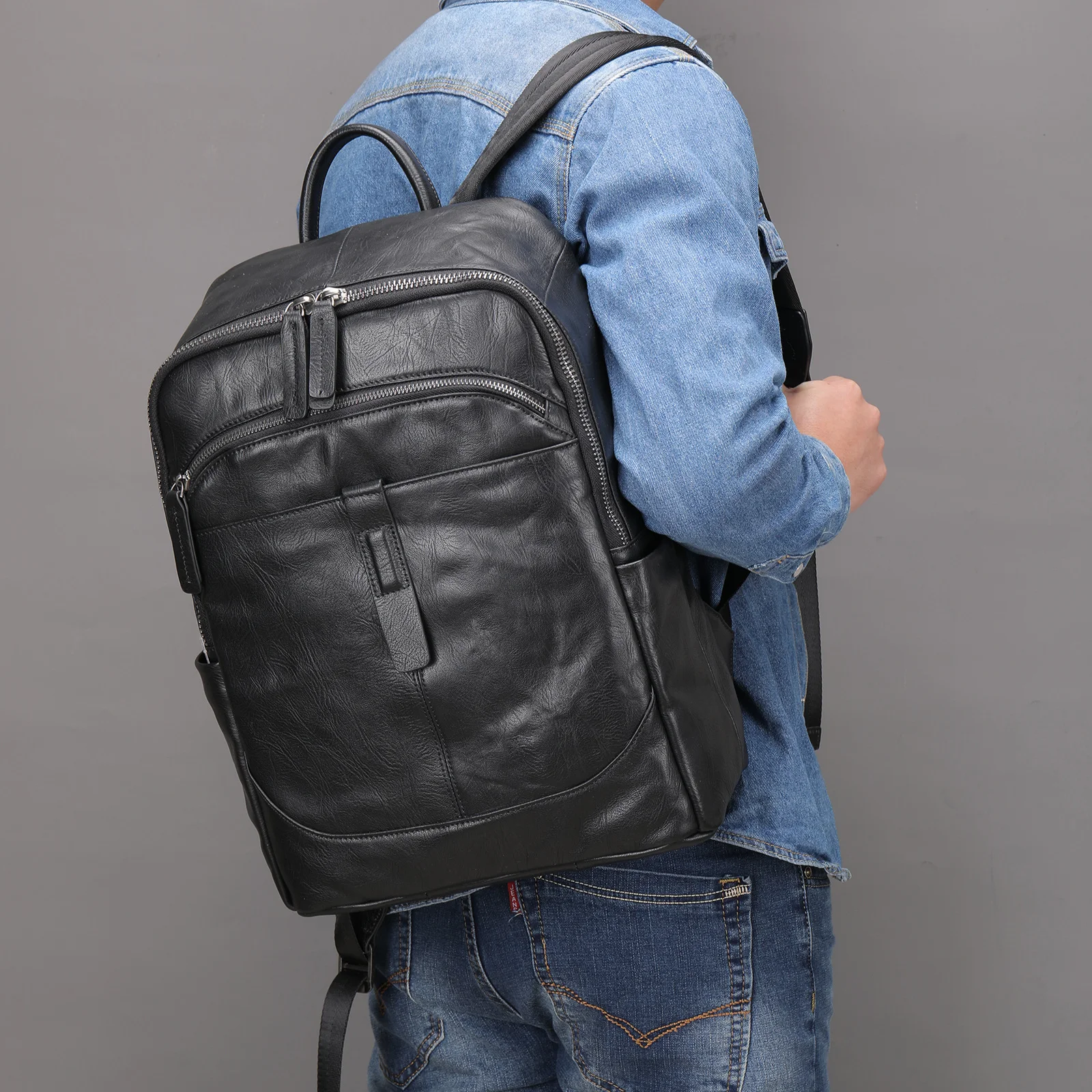 Title 5, Bolso de ordenador de gran capacidad de cuero g...