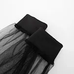 Top corto con maniche a sbuffo in garza a rete e spalle scoperte. Perfetto per un look fresco e femminile, ideale per l'estate e le serate. — foto 10