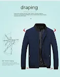 Jaqueta fina masculina com gola alta, estilo casual baseball, marca de moda para um visual moderno e confortável no dia a dia. — foto 16