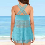 Traje de banho biquíni de renda feminino, elegante e sexy, perfeito para praia ou piscina. Desfrute do sol com estilo e conforto. — foto 5