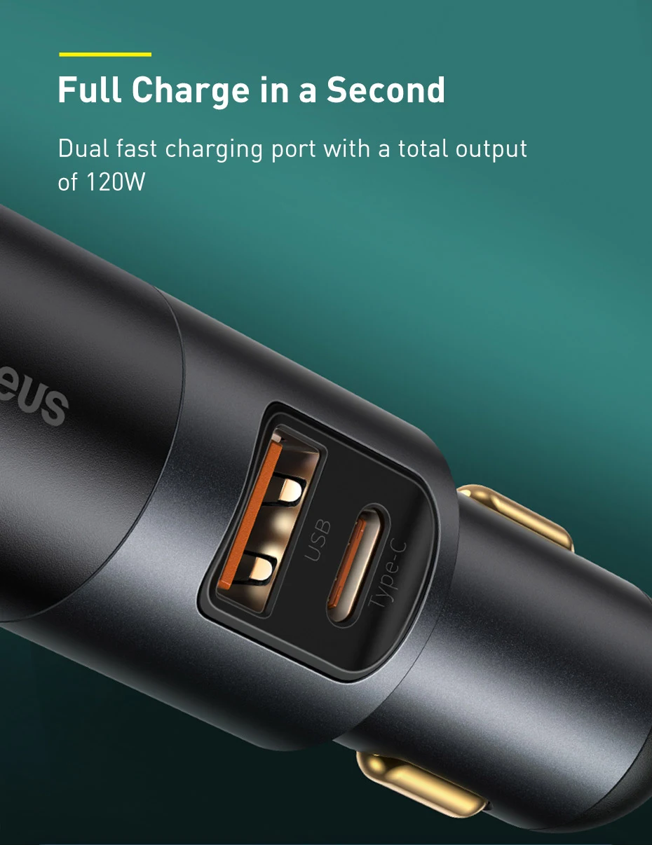Title 8, Ładowarka Samochodowa 120W USB Potrójna Szybkie...